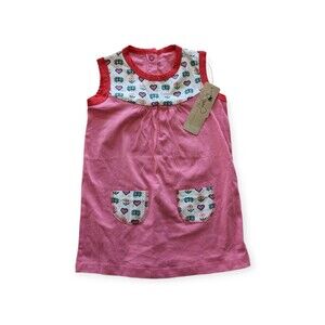 Little Girls' Origany Sleeveless Summer Dress, 100% Organic Cotton, Size 2T